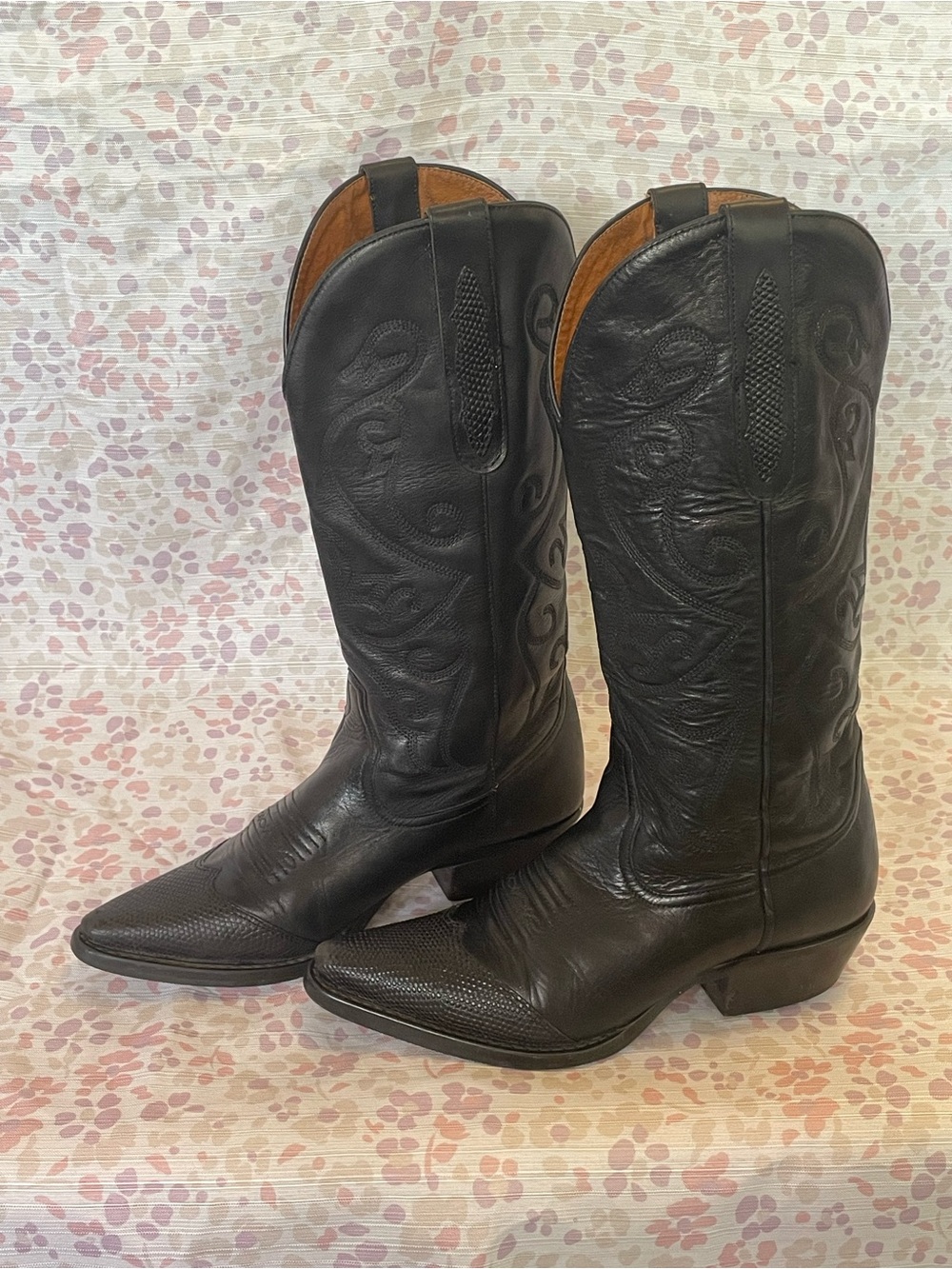 Vintage Nine West Black Leather Cowboy Boots – Women’s 6/6.5